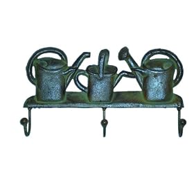 Cast Iron Watering Can Wall Hanger 13 in L