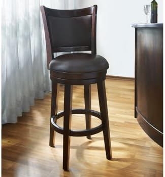 Aurora 30Inch Dark Brown 360 Degree Ball Bearing Swivel Plate Barstool