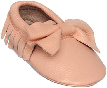 MiniStyleFinds Girls Pink Bow Moccasins 3-6m (11.5cm)