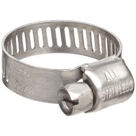 Precision Brand M6S Micro Seal, Miniature All Stainless Worm Gear Hose Clamp, 5/16" - 7/8" (Pack of 10)