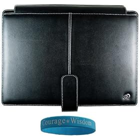 Black Executive Melrose Leather Case for Samsung Nc10 10.2-inch Netbook (Samsung NC 10 Not included) + Bonus Wisdom*courage Wristband
