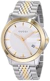 Gucci Men`s YA126409 Gucci timeless Steel and Yellow PVD Silver Dial Watch