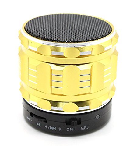 BestFireÂ® New 2014 Portable Mini Bluetooth Speakers Metal Steel Wireless Smart Hands Free Speaker Subwoofer With FM Radio MP3 MP4 Player For iPhone iapdï¼Œipad2ï¼Œnew ipadï¼Œipad miniï¼Œiphone4/4s/5 Samsung Via SG Post Support SD Card Music Played HTC, SONY Ericsson, Nokia and Samsung, Millet, Huawei, ZTE, etc all kinds of bluetooth mobile phone and computer equipment such as various kinds of bluetooth wireless transmission of audio and hands-free calls (Golden)