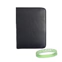 Black Leather Envelope Style Notebook Case For 10.2-inch Netbooks (Fits Samsung Nc 10-14GB , Samsung NC10-14GBK Ect..) + Live*Laugh*Love Wrist Band!!! (Laptop Not Included)