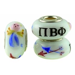 Pi Beta Phi Sorority Hand Painted Fenton Glass Bead