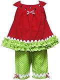 Rare Editions Toddler Girls 2T-4T Watermelon Capri set, Red/Green
