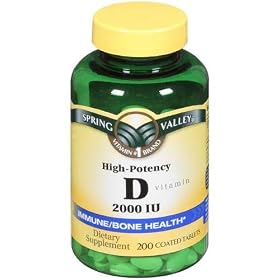 Spring Valley - Vitamin D-3 2000 IU, High Potency, 200 Tablets