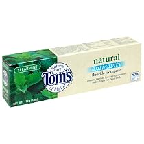Tom's of Maine Natural Care Fluoride Toothpaste, Anticavity, Spearmint, 6 oz (170 g) (Pack of 6)