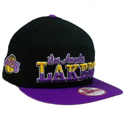 NBA HAT CAP LOS ANGELES LA LAKERS NEW ERA 9 FIFTY FLAT BILL SNAPBACK BLK PURPLE