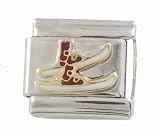 SilverBin Enamel Paint Ski Shoes Stainless Steel Italian Charm Link