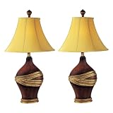 Wrap Table Lamp Set of 2 - Brown/ Gold