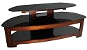Kaorka - 842253 - TV k82 - Meuble TV avec étagères verre trempé fumé pour écran 32"/50" - Light wengé/bois massif contreplaqué bouleau