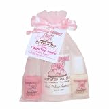 Piggy Paint The Tippy Toe Show Gift Set -Angel Kisses and Glass Slippers Paired Up with a Remover! (light Pink and pearly white!) The Kid-Friendly, Non-Toxic Nailpolish!