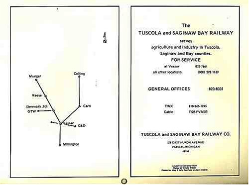 Tuscola and Saginaw Bay Railroad Co. Calendar