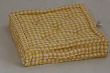 Homescapes Yellow & White GINGHAM Check Floor Cushion - 100% Cotton - 40 x 40 x 10 cm Square - Indoor - Garden - Dining chair booster Seat Cushion Pad
