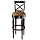 Hillsdale Normandy 26-Inch Swivel Counter Stool, Rubbed Black-Honey Finish with Gold and Black Floral Fabric