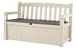Keter 17198357 Kissenbox und Gartenbank Eden Garden Bench Holzoptik, Kunststoff, beige / braun
