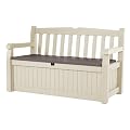 Keter 17190198 Kissenbox und Gartenbank Eden Garden Bench Holzoptik, Kunststoff, beige / braun