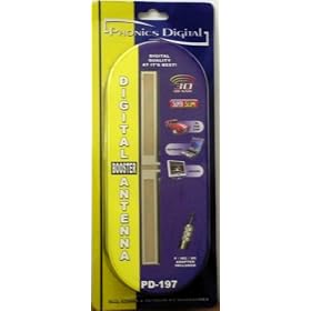 Phonics Digital PD-197 Indoor / Outdoor Digital Booster Antenna for Home and Car Use with TVs, Portable DVD Players with TV Tuner and Car TVs (Can be placed on any kind of glass)