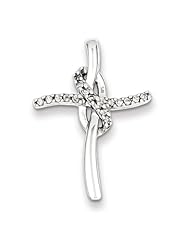 Sterling Silver Infinity Diamond Cross Pendant, Best Quality Free Gift Box Satisfaction Guaranteed