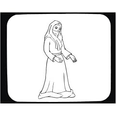 Mauspad mit der Grafik: Walking, Arabien, Muslim, Roben, Frau, Turban, "black and white", "middle east", Islam