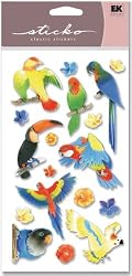 Sticko Plus Stickers, Tropical Birds