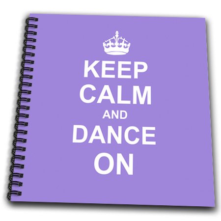 3dRose LLC db_157706_2 Memory Book, 12 by 12-Inch, “Keep Calm and Dance on-Carry on Dancing-Gifts for Dancers Lilac Purple Fun Funny Humor Humorous”