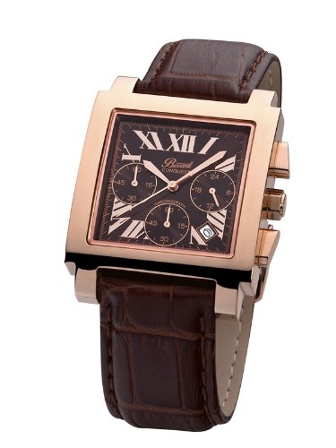 Bossart Watch Co. Conquest BW-0808-RBr Chronograph for Him Rose Gold Case Bossart Watch Co. Conquest BW-0808-RBr Chronograph for Him Rose Gold Case
