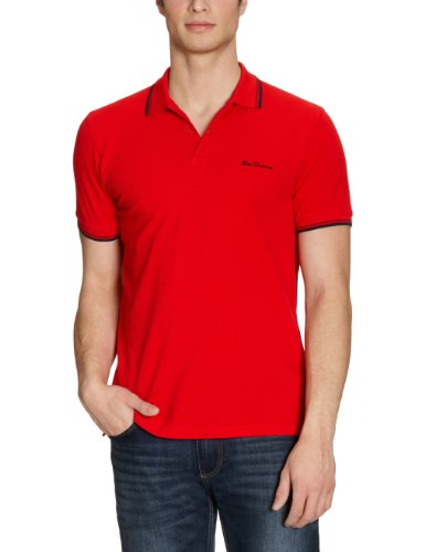Ben Sherman Herren Poloshirt MC00001S, Gr. 52 (L), Rot (new target red 72W) Preisvergleich