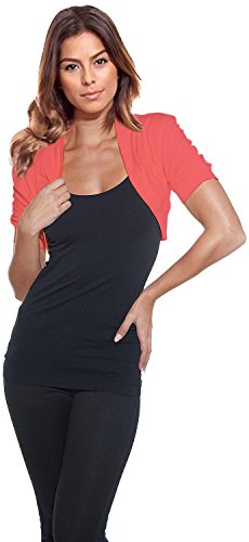 Women's Ruched Short Sleeve Cropped Open Shrug Bolero Cardigan