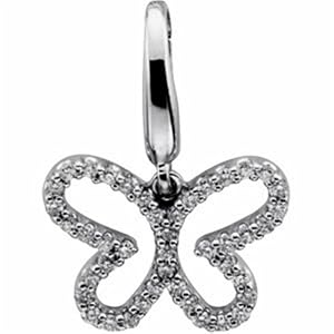 Diamond Butterfly Charm