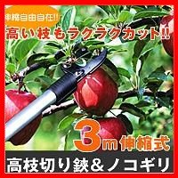 3m伸縮式高枝切り鋏&ノコギリ