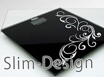 180kg A5-Schwarz mit Blume DESIGN Personenwaage Digitalwaage GLAS