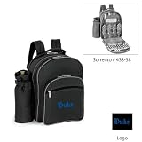 Duke Blue Devils NCAA Sorrento Insulated Picnic Backpack (Black/Grey) (Embroidered Logo)