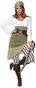 Smiffy's Women's Shipmate Sweetie Costume Top Skirt Leggings Bandanna Belt and Bootcuffs, Multi, Large
