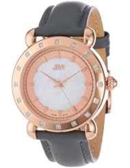 JBW Womens J6265D  16 Diamond Bezel Grey Genuine Leather Band Watch
