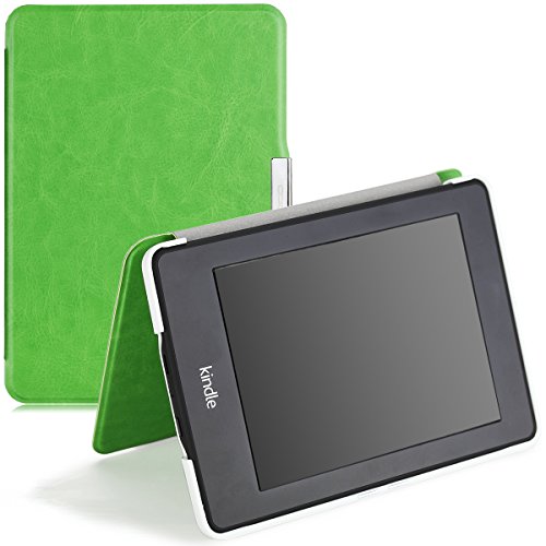 MoKo Case for Kindle Paperwhite, Premium Ultra Lightweight Shell Cover with Auto Wake / Sleep for Amazon All-New Kindle Paperwhite (Fits All 2012, 2013 and 2015 Versions), FM GREEN