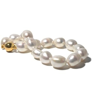 HinsonGayle Extreme Baroque Collection White Free-Form Baroque Pearl Bracelet (14k Yellow Gold)