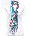 New Multi Color Primitive Floral Design Viscose Scarf , Blue White