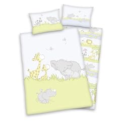Herding 269586063 Kleinkinderbettw�sche Lara "Safari", 40 x 60 cm + 100 x 135 cm, Biber / Flanell