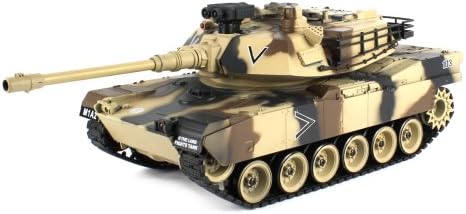 Combat US M1A2 Abrams Electric Airsoft RC Battle Tank Big 1:20 Scale Ready To Run RTR, Fully Adjustable Turret, Shoots Airsoft BB's