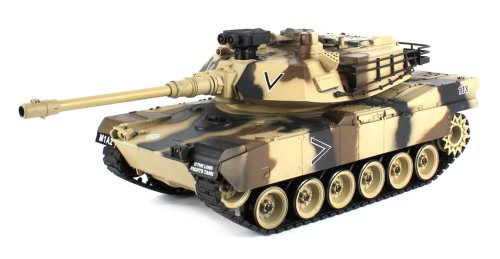 Combat US M1A2 Abrams Electric Airsoft RC Battle Tank Big 1:20 Scale Ready To Run RTR, Fully Adjustable Turret, Shoots Airsoft BB's