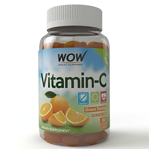 Vitamin C Adult Gummies by WOW - Antioxidant Ascorbic Acid to Fight Colds, Flu, Sickness - 100 Count - Vegan, Natural Flavor and Sweeteners, Non-GMO Vitamin C Adult Gummies by WOW - Antioxidant Ascorbic Acid to Fight Colds, Flu, Sickness - 100 Count - Vegan, Natural Flavor and Sweeteners, Non-GMO