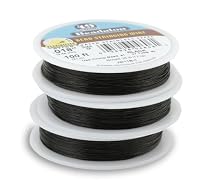 Beadalon 49-Strand Bead Stringing Wire, 0.015-Inch, Black, 30-Feet