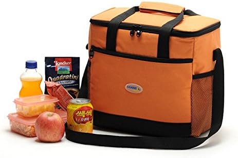 Large Insulated Lunch Bag With Adjustable Shoulder Strap (Orange)