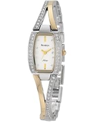 Armitron NOW Womens 753856SVTT Swarovski Crystal Two-Tone Bangle Watch