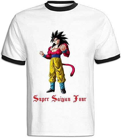 Lanlig Men's Son Goku O-neck Contrast Collar M T-shirts Cool