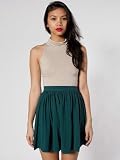 American Apparel Piqué Full Woven Skirt Small-Midnight Green