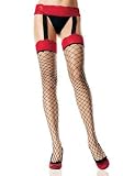 Lycra Fence Net Garter Belt Suspender Nylon Stocking with Contrast Color and Bow Top