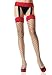 Apparel : Lycra Fence Net Garter Belt Suspender Nylon Stocking with Contrast Color and Bow Top